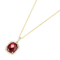 Collier 45 cm aus 375 Gelbgold mit Granat und Zirkonia – Elegante Goldkette