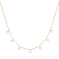 Collier 45 cm aus 375 Gelbgold mit weißen Zirkonia Anhängern – Elegante Goldkette