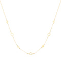 Collier 45 cm aus 375 Gelbgold mit rautenförmigen Anhängern – Diamantierte Ankerkette