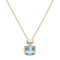 Collier 45 cm mit Blautopas aus 375 Gold – Elegante Halskette aus Gelbgold
