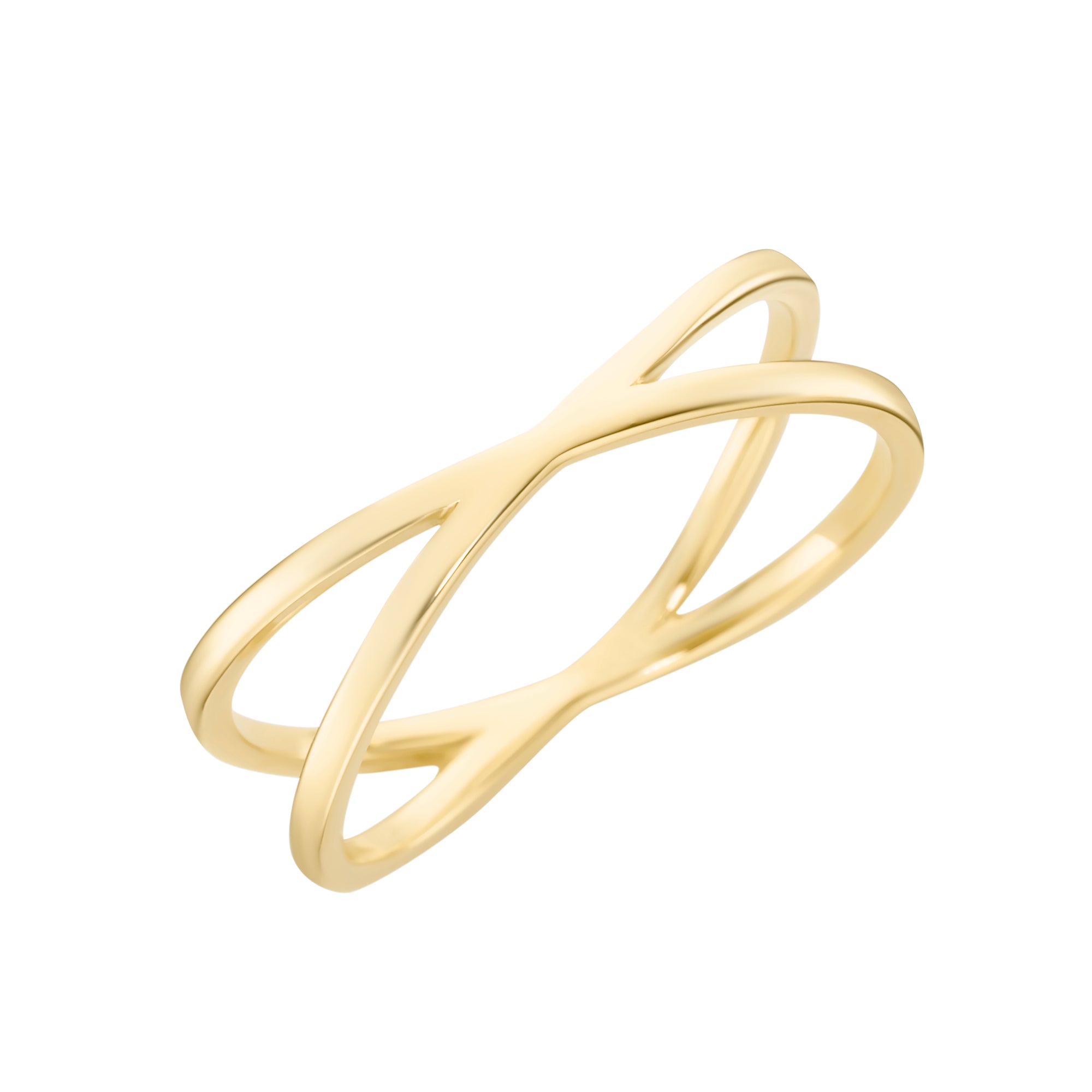 Ring X aus 375 Gold – Eleganter Damenring aus Gelbgold mit modernem Design W54