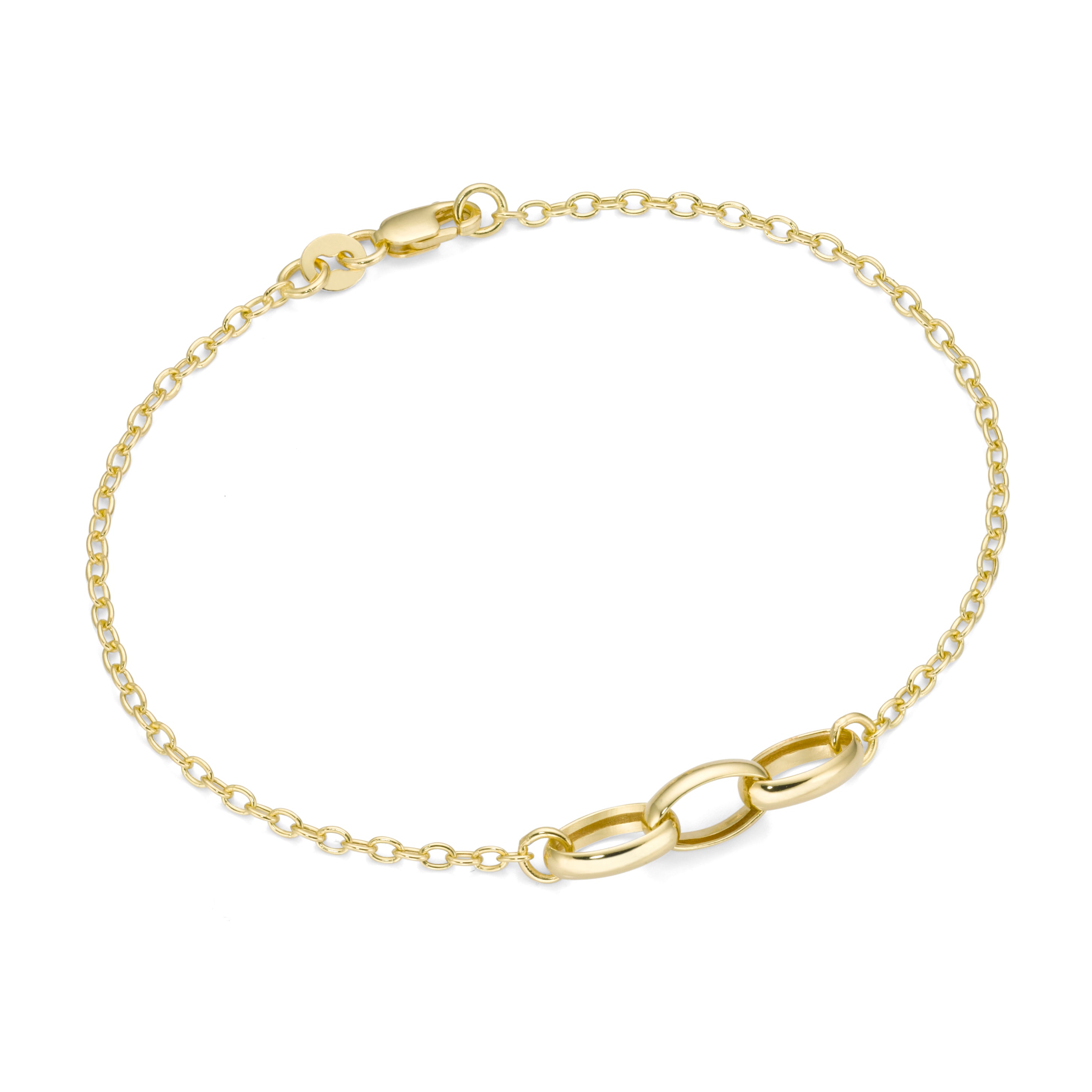 Armband aus 375 Gelbgold mit ovalen Gliedern – Elegantes Goldarmband Damen