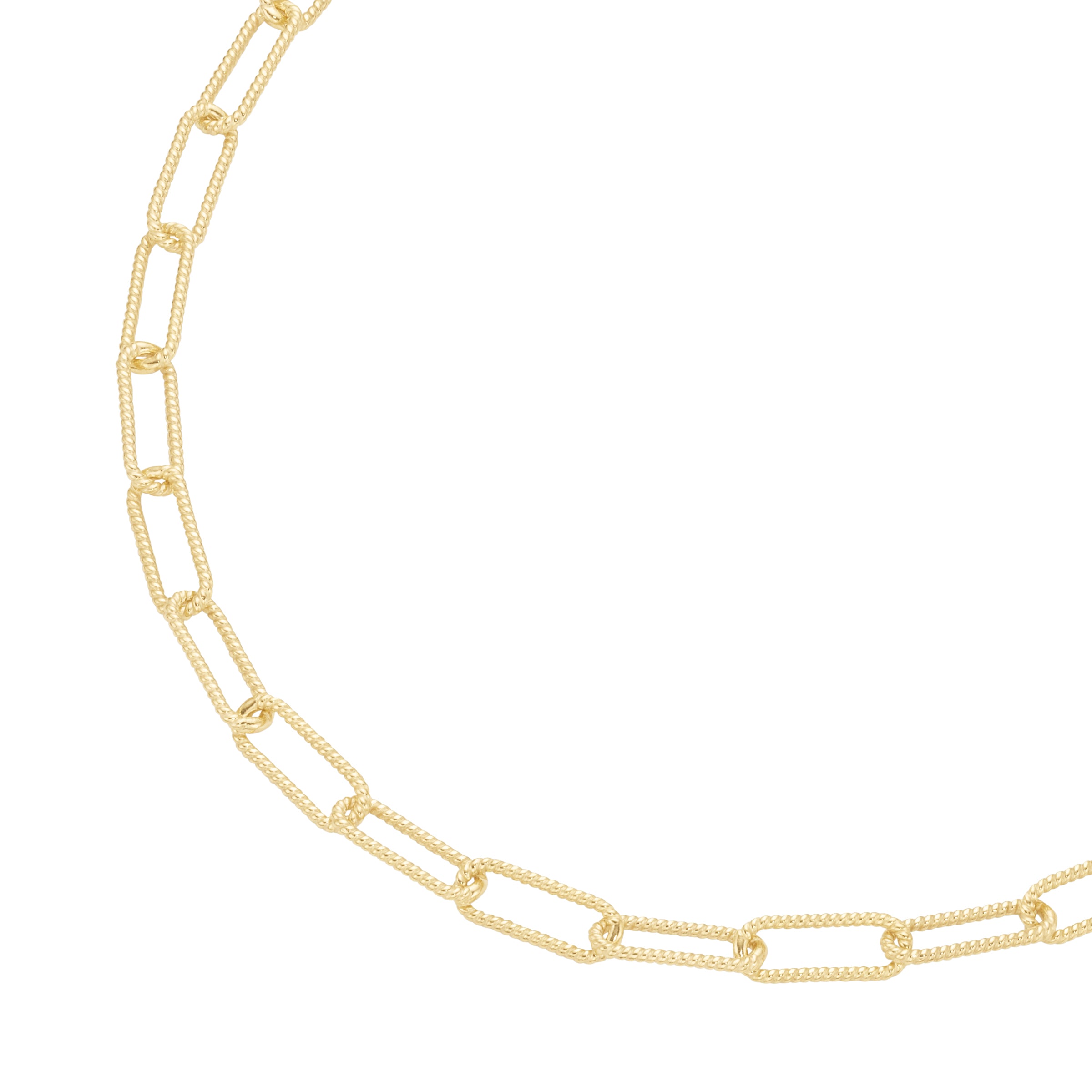 Collier 45 cm Kordel-Optik aus 925 Sterling Silber gelb vergoldet – Elegante Damen Halskette vergoldet