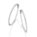 Klappcreolen mit Zirkonia 40 mm aus 925 Sterling Silber rhodiniert – Große Damen Creolen Silber