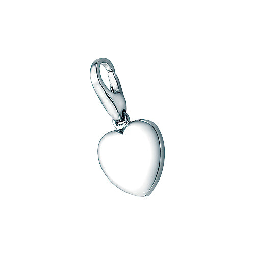 Charm Herz aus 925 Sterling Silber rhodiniert – Eleganter Herz Anhänger für Armband & Kette