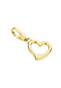 Charm Floating Heart aus 925 Sterling Silber gelb vergoldet – Herz Anhänger für Armband & Kette