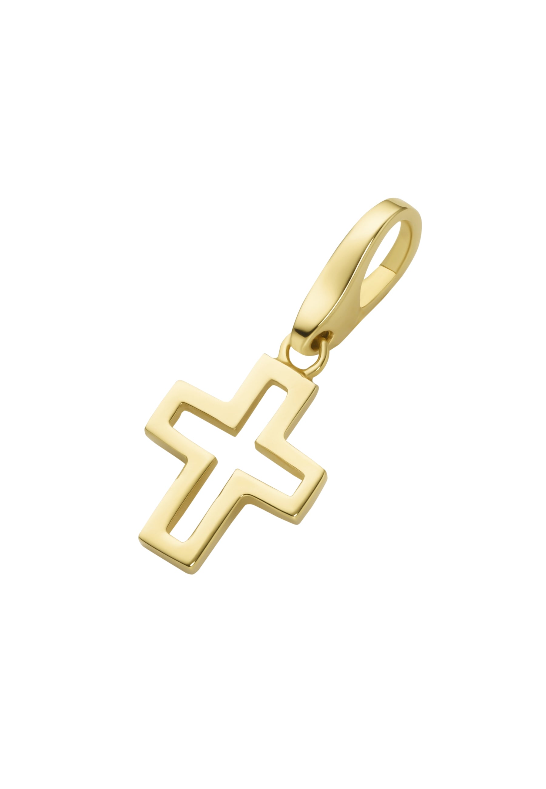 Charm Kreuz vergoldet – 925 Sterling Silber Anhänger für Armband & Kette