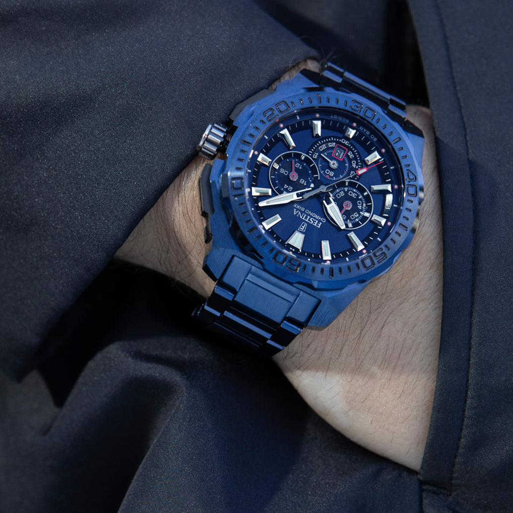 Festina Herrenuhr F20729/1 Chrono Bike Chronograph Blau Edelstahl