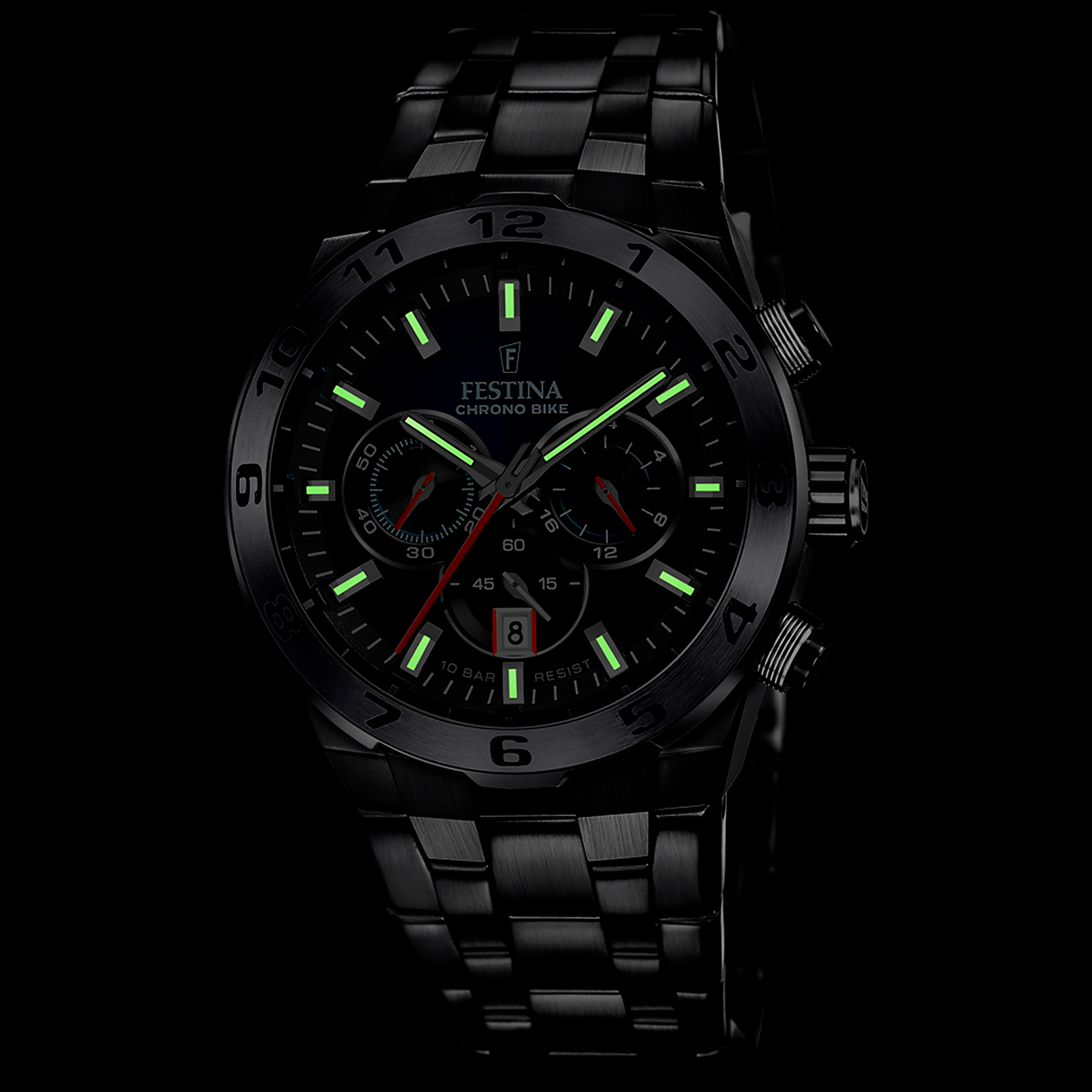 Festina Herrenuhr F20673/1 Chrono Bike Chronograph Schwarz Blau Edelstahl