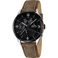 Festina Herrenuhr F16848/1 Multifunktion Leder Braun Schwarz Edelstahl