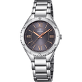 Festina Damenuhr F16921/2 Edelstahl Silber Anthrazit Roségoldfar