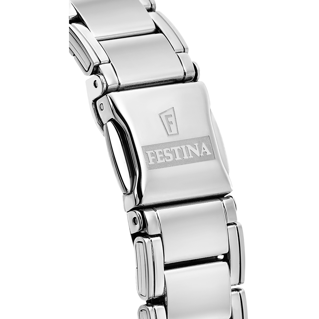 Festina Damenuhr F16921/2 Edelstahl Silber Anthrazit Roségoldfar