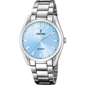Festina Damenuhr F20622/3 Edelstahl Silber Hellblau Quarz