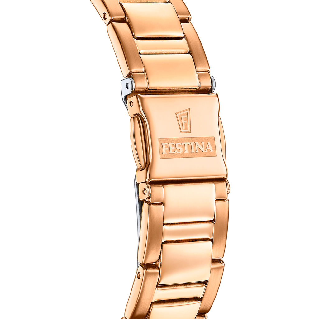 Festina Damenuhr F20639/3 Roségold Chronograph Edelstahl Rainbow Kristalle