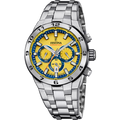 Festina Herrenuhr F20670/4 Chrono Bike Chronograph Edelstahl Gelb Blau