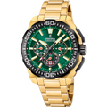 Festina Herrenuhr F20727/2 Chrono Bike Chronograph Edelstahl Gold Grün Schwarz