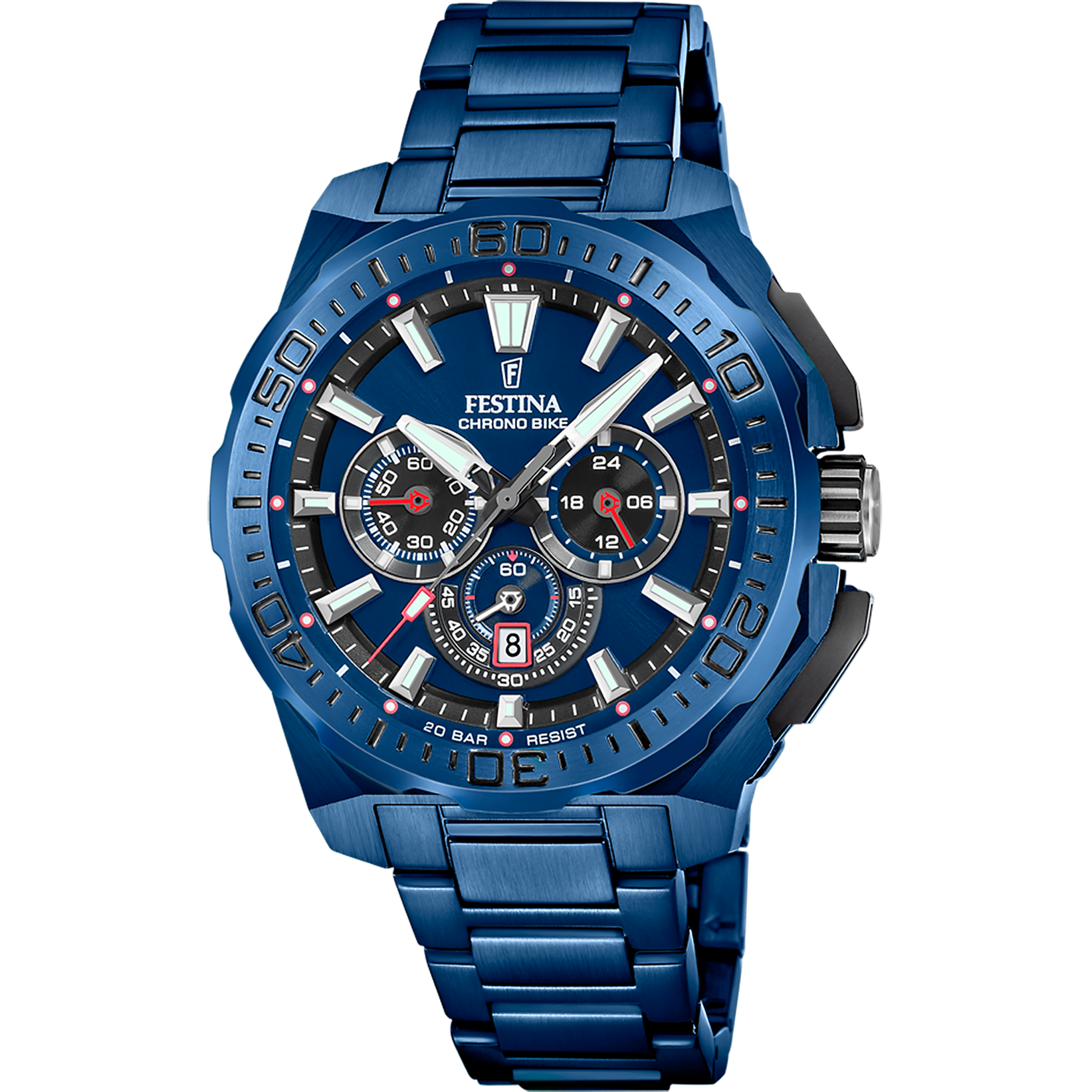 Festina Herrenuhr F20729/1 Chrono Bike Chronograph Blau Edelstahl