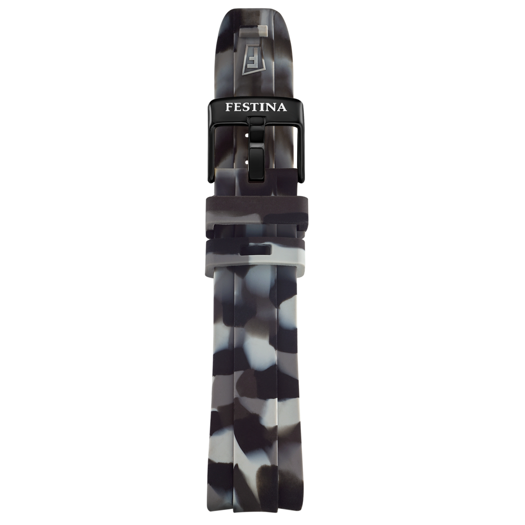 Festina Herrenuhr F20710/1 Chrono Bike Chronograph Edelstahl Camouflage Grau Schwarz