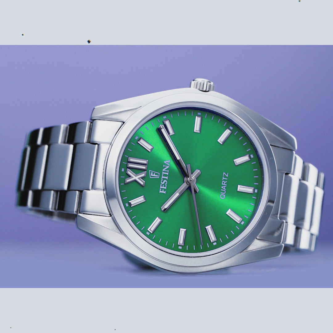 Festina Damenuhr F20622/3 Edelstahl Silber Hellblau Quarz
